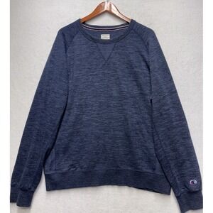 Champion Mens Navy Blue Marled Crewneck Sweatshirt XL 1296934 Pullover